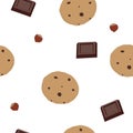 Seamless pattern Coffee cookies chocolate food illustration vector scrapbooking wallpaper print on fabric